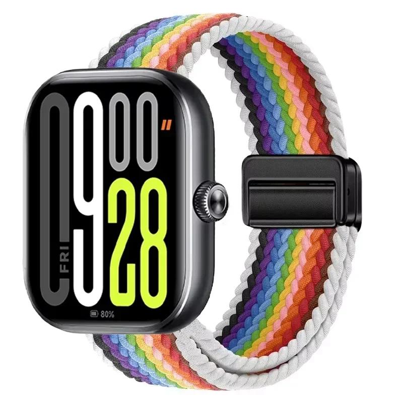 Магнитная петля для Xiaomi Redmi Watch 4 5 Ремешок Регулируемый Плетеный Спортивный Нейлоновый Сменный браслет для Miband 8 pro/9 pro ремешок