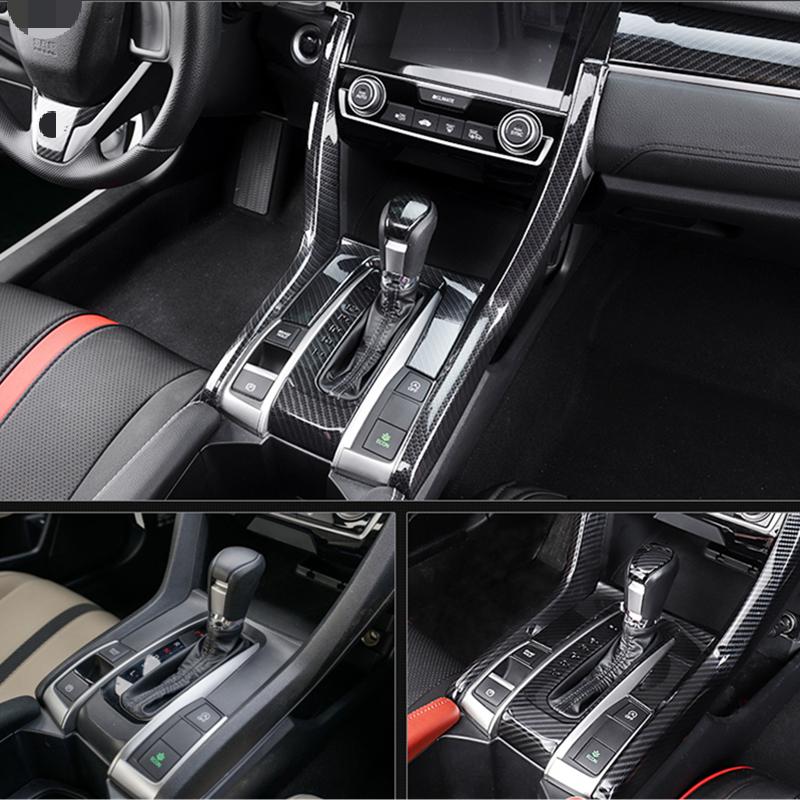 Для Honda Civic 2018 2017 2016 центральное управление панель переключения передач отделка ABS углеродное волокно стиль внутреннее украшение