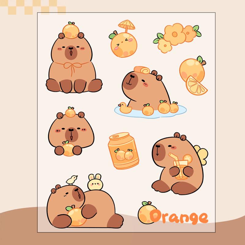 Наклейки с героями мультфильмов капибара: Милые наклейки для домашних животных и стаканов с водой своими руками для детей и девочек