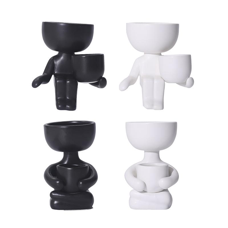 Мини-вазочка для суккулентов из керамики Cross-Border: Уникальный цветочный горшок в форме фасоли для декора дома и сада