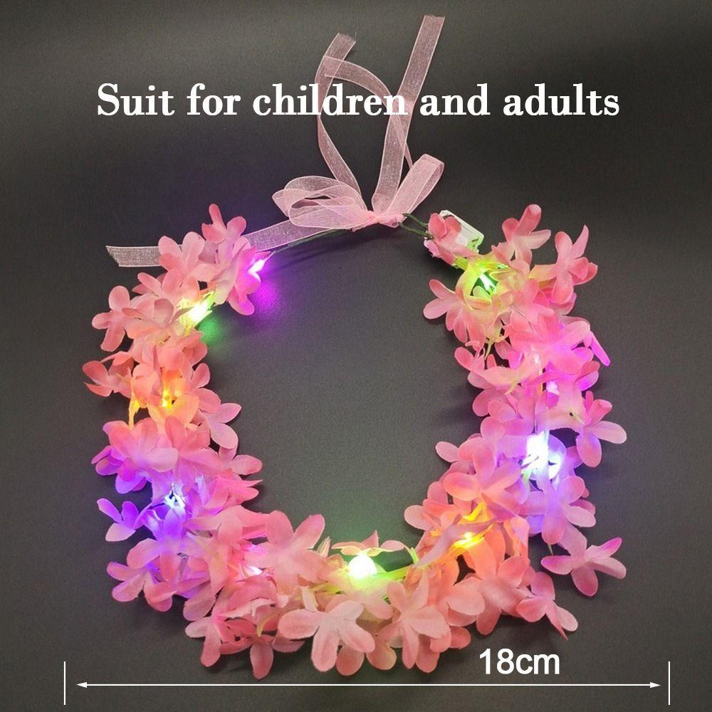 Women Girls Halloween Crown Flower Christmas Party Decoration Glowing LED Wreath Light Up Headband