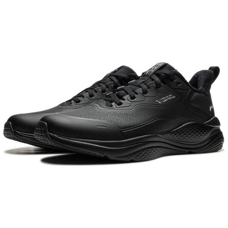 Li Ning Flow Cloud удобные универсальные модные модные теплые амортизирующие износостойкие низкие повседневные кроссовки мужские кроссовки черные AGLU249-1
