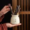 Ru Kiln Tea Ceremony Six Gentlemen Black Sandalwood Solid Wood Tea Clip Teaspoon Tea Needle Brush Tea Set Accessories Complete Set of