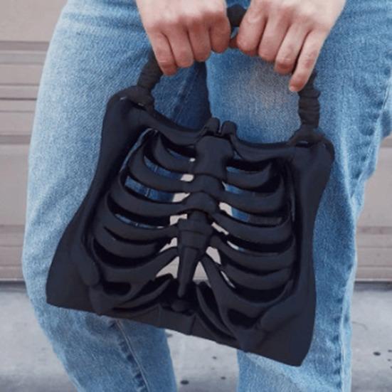3D Printed Skeleton Bone Bag Halloween Gothic Skeleton Purse Spooky Ribcage Handbag Anatomical Dark Aesthetic Accessory