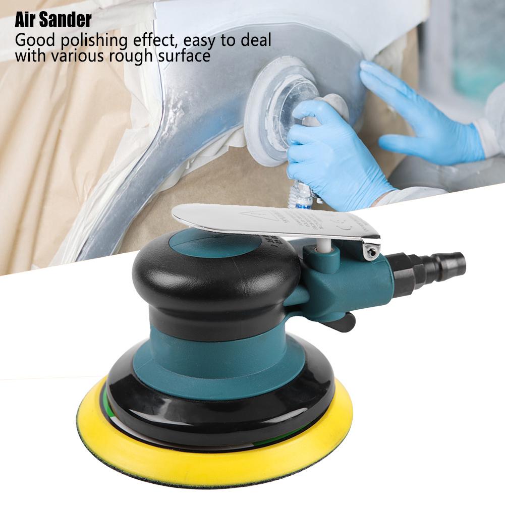 Handheld 5" Air Sander Grinder Polisher Pneumatic Polishing Tool Round