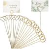 100 Pcs Metal Floral Place Card Holder Round Star Heart Shape