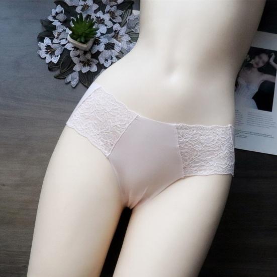 Women's Lace Underwear Seamless Low Waist Briefs Soft Stretchy No Show Bikini Panties Female Invisible Slip Underpants