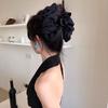 Large Summer Lace Edge Bow Claw Clip Hair Accessory for Women - Multi-Layer Feather Design
