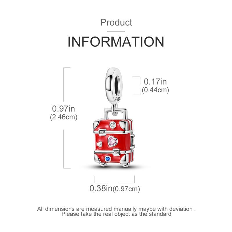 Red Love Trunk Charm Copper Charm Beads Fit Original Bracelet Pendant Necklace Diy Jewelry Birthday Gifts