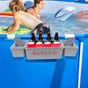 Poolside Storage Organizer with Hook Cup Holder Pool Storage Basket for Above Ground Pools Large Capacity Pool Accessories Holder for