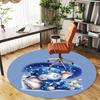 1PC Sleepwear Elephant Round Chair mat Area Rug - Non-Slip, Floor Mat for Office, Bedroom, home decor Christmas Gift c0528011