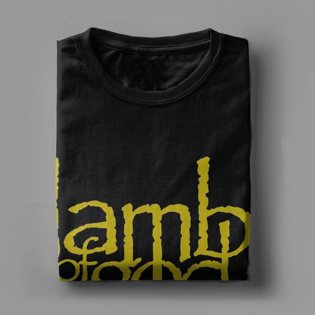Винтажные футболки Lamb Of God Golden для мужчин, хлопковая футболка с круглым вырезом, футболки с коротким рукавом, идея для подарка, одежда