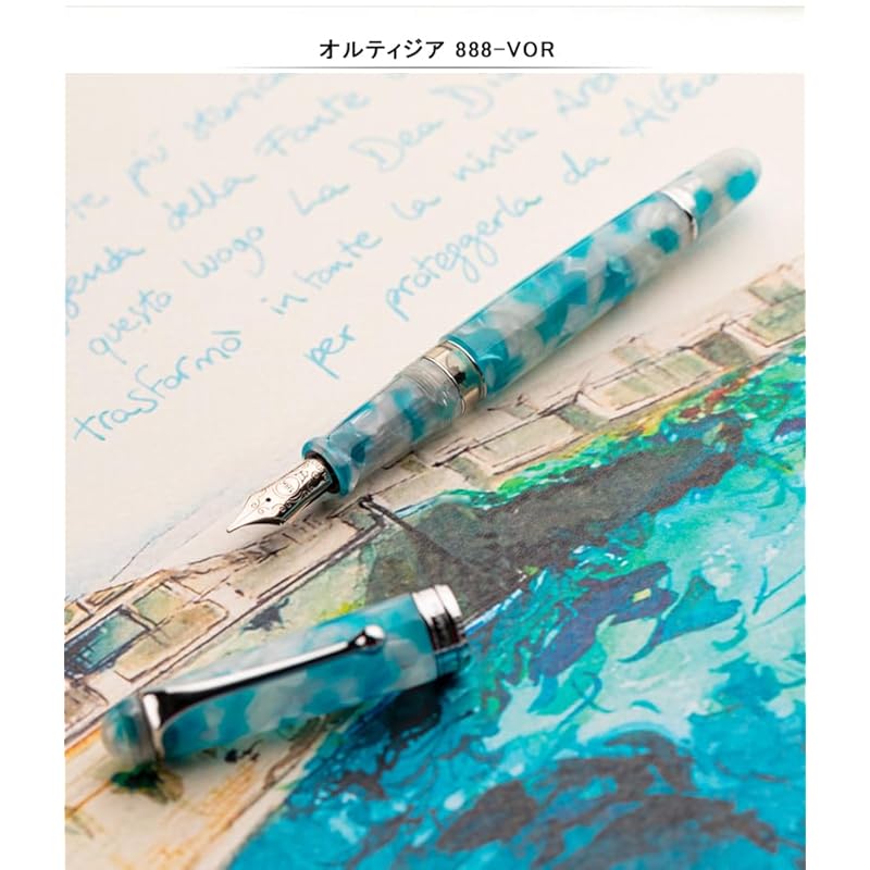 Перьевая ручка AURORA aurora 888 mystery journey Ortigia OrtigiaCT 18K поршневого типа с тонкой буквой F