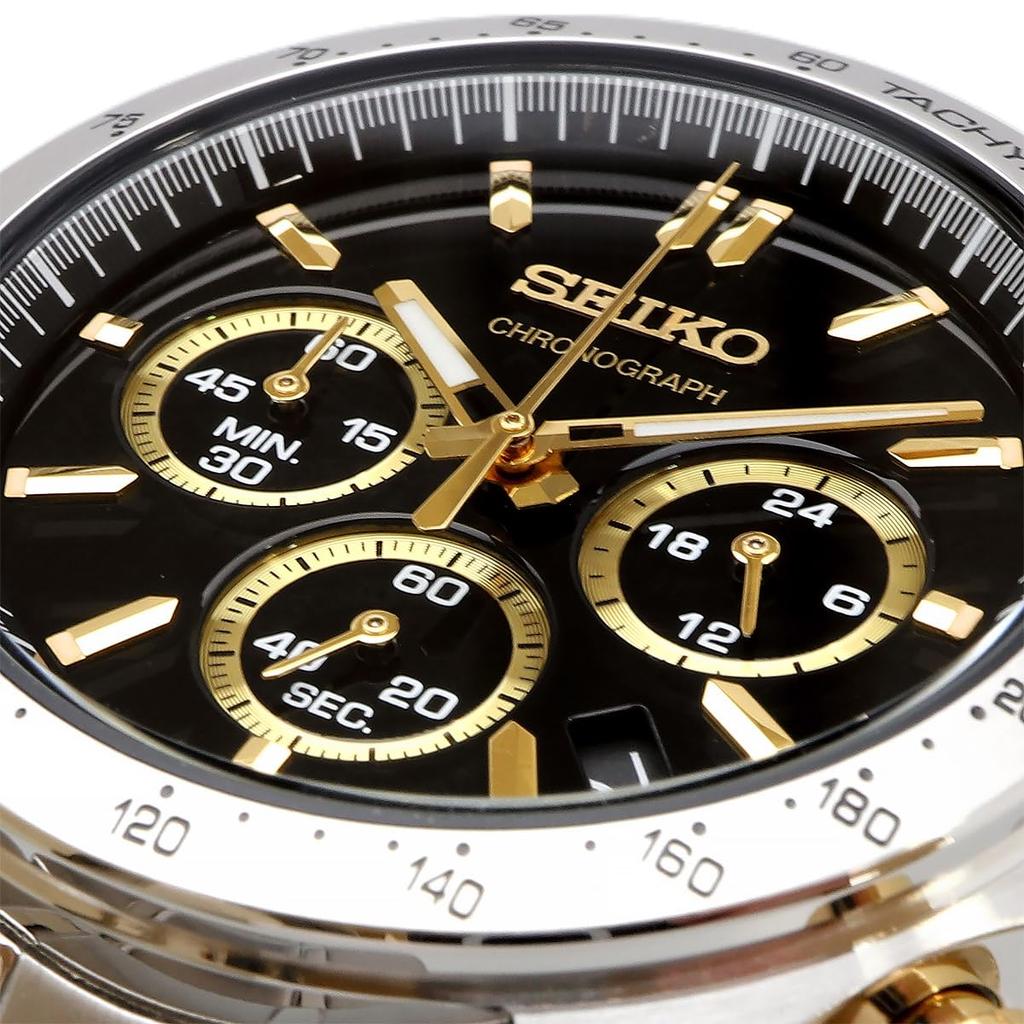 SEIKO Second Chronograph Quartz Watch SBTR015 Black x Gold [Seiko] 1/5 Мужские []