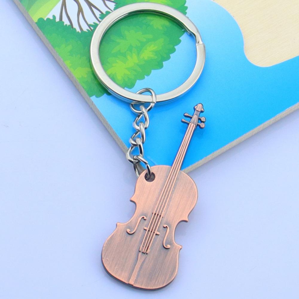 Металлический брелок для ключей в виде гитары, подвеска в виде классического музыкального инструмента, украшение для музыканта