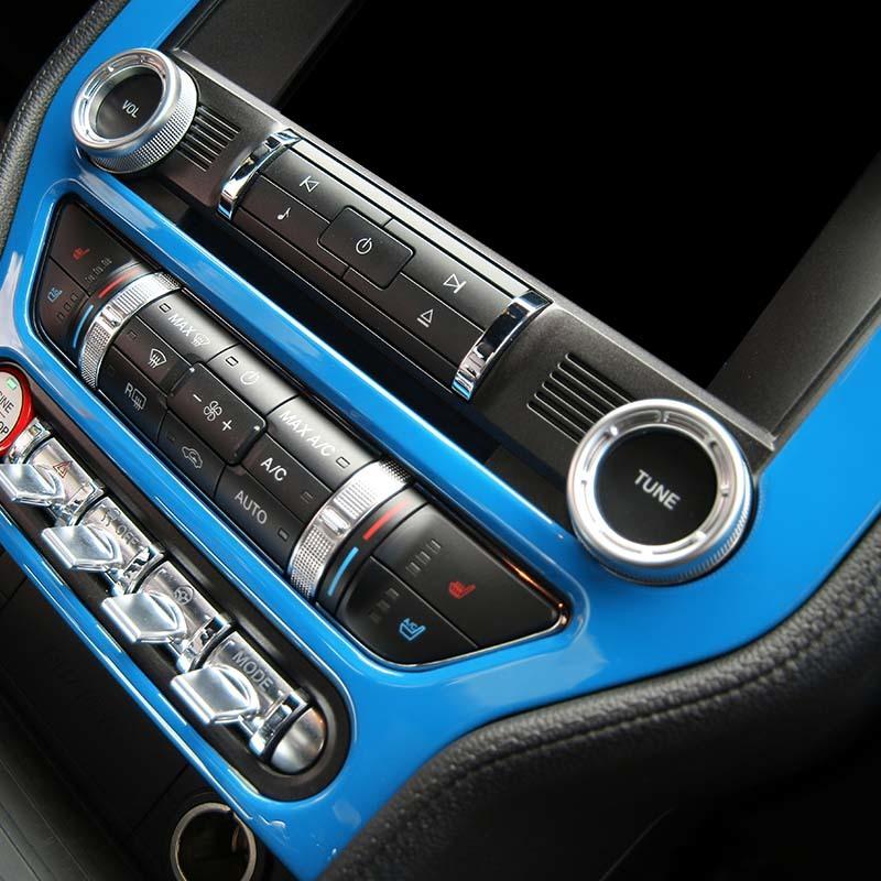 Car Central Control Navigation Panel Decorative Cover Stickers Fit For Ford Mustang 2015 Up ABS Interior Accessories