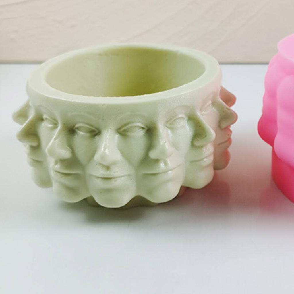 Многоликий цветочный горшок, силиконовая форма, форма для лица, ваза, форма для эпоксидной смолы, сочный горшок для цветов, держатель для цементной ручки, форма для изготовления