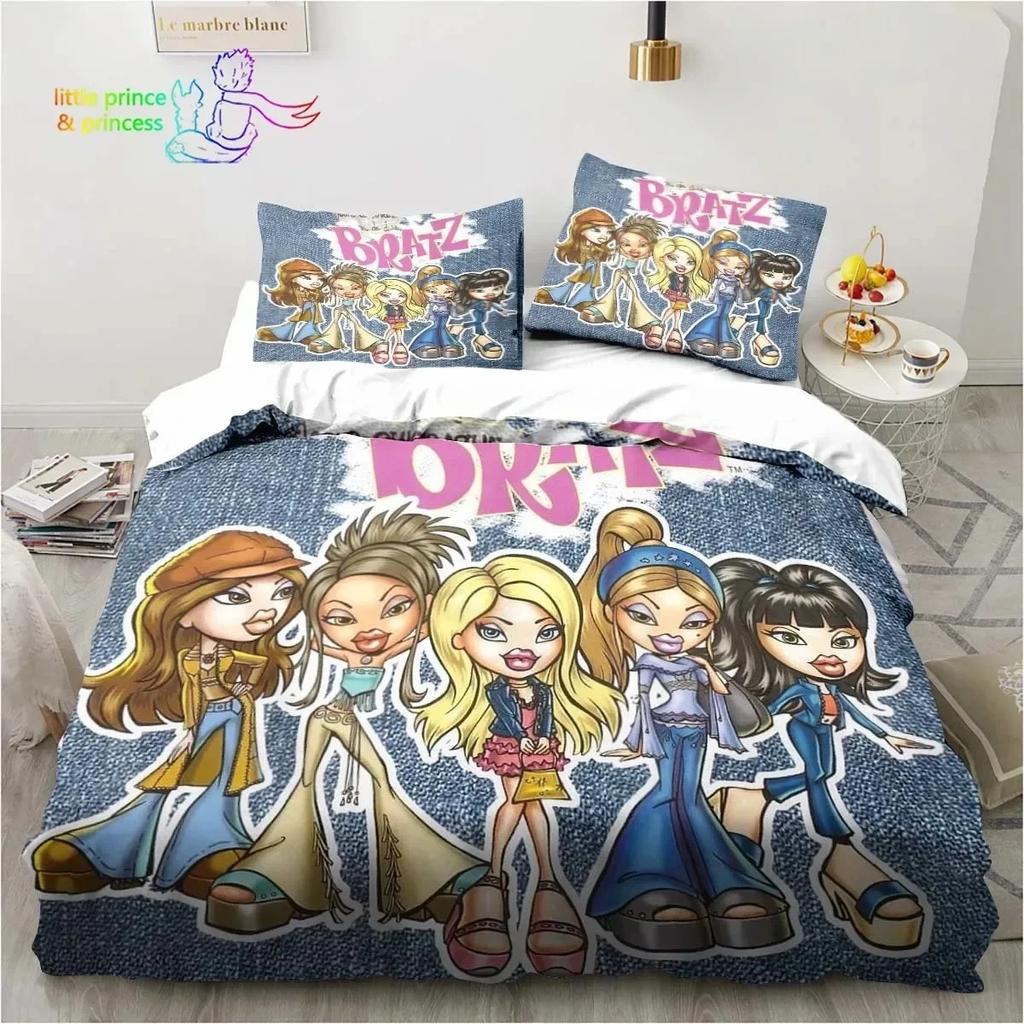 Мультяшная кукла Братц 3D принт Постельное белье Односпальный Полуторный Двуспальный Кингсайз Комплект постельного белья Взрослый Ребенок Девочки Спальня Постельное белье Подарок