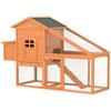 Garden Chicken Coop for 1-2 Chickens with Brooding Area, House and Open Space, Made of Wood and Metal, 179x67x115 cm