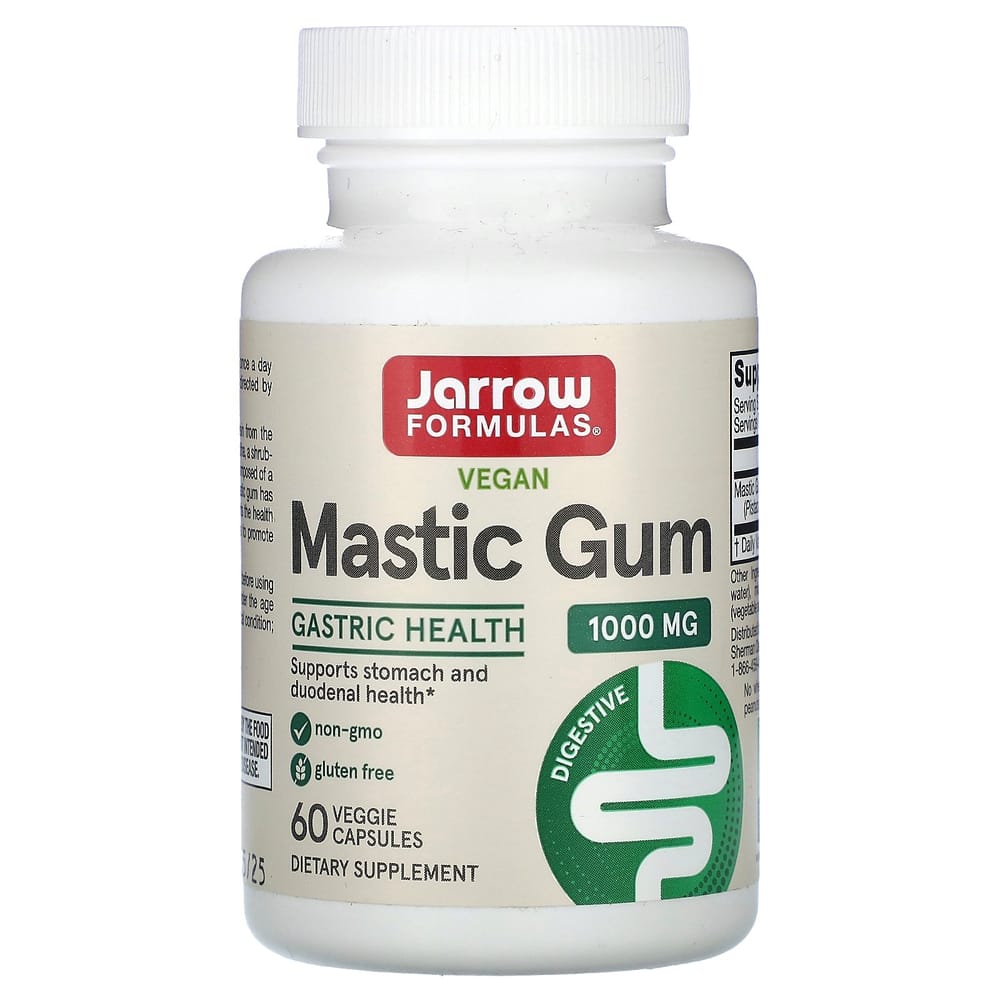 Jarrow Formulas Mastic Gum 1000mg, 60 Veggie Capsules (500mg Per Capsule)