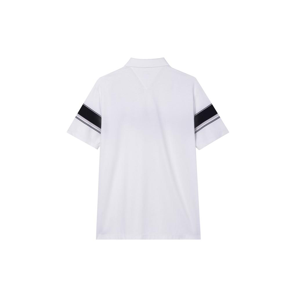 Fila Полосатая повседневная футболка-поло с коротким рукавом для мужчин Футболки-поло Стандартный-Белый F11M321105BWT