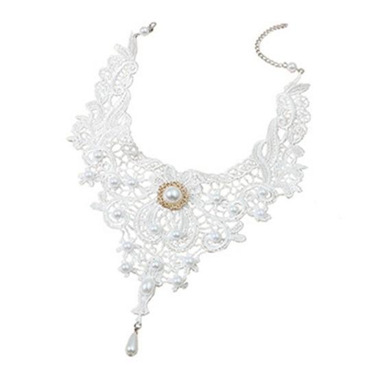 Подвеска Ожерелье Регулируемая Цепочка Нежная Универсальная Ретро Повседневная Носка Кружево Крючком Темный Стиль Чокер Ожерелье Ювелирные Изделия