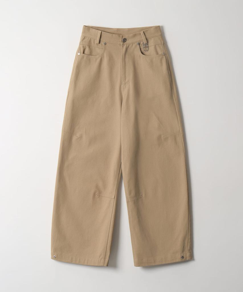 DTHIRTYONE Side-Snap Balloon Curved Pants (Beige)