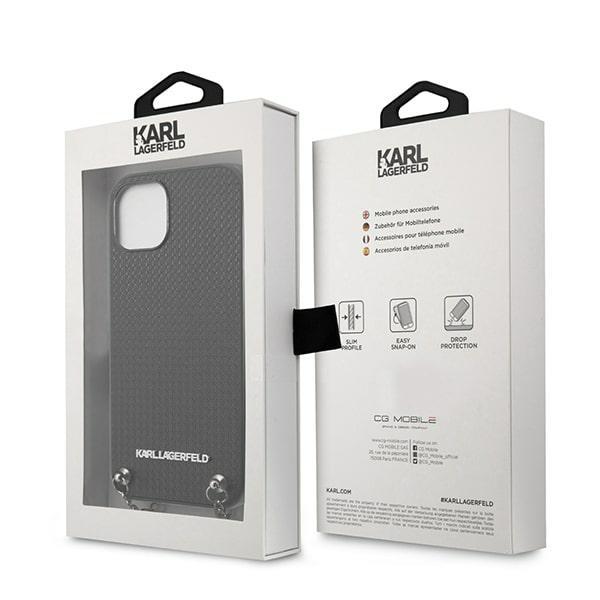Etui do iPhone 13 mini Karl Lagerfeld Leather Textured Czarne