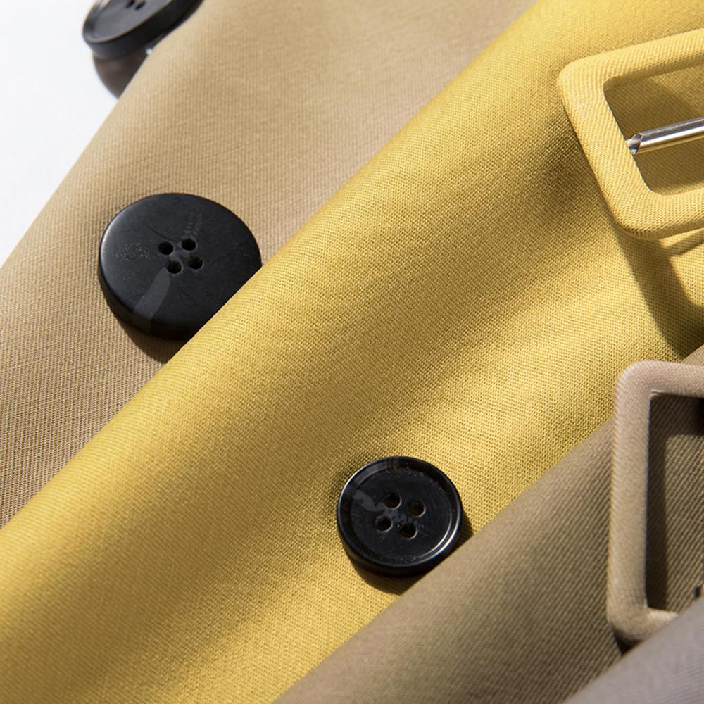 Женская осенне-зимняя британская двубортная повседневная ветровка до колена на шнуровке