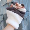 Half Finger Gloves Korean Style Winter Velvet Mittens Panda Plush Gloves  Outdoor