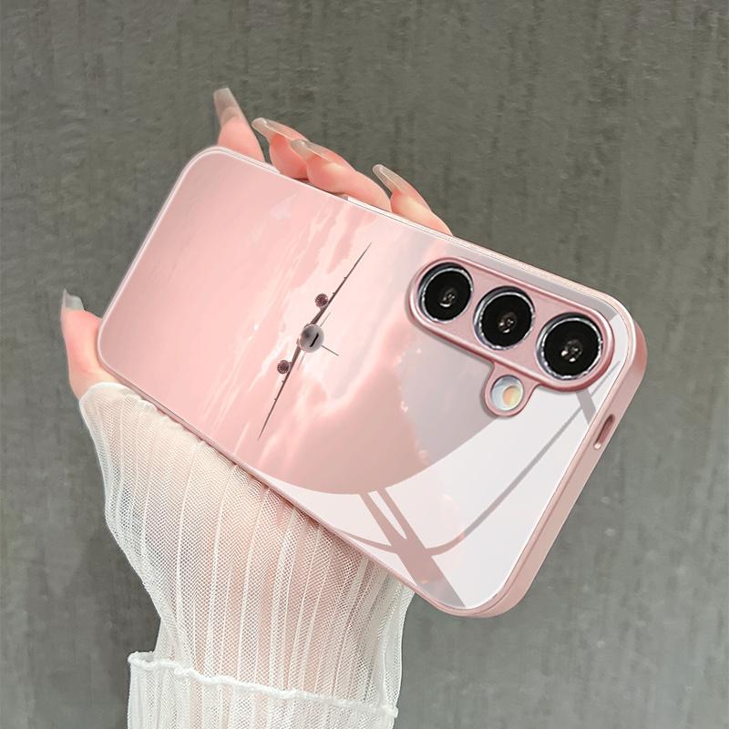 Гальванизированный стеклянный чехол для телефона, подходящий для Samsung Galaxy S26 S25 S24 S23 S22 S20S11S10FE Ultra Plus, противоударный, с рисунком самолета