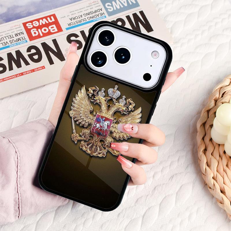 Россия Русские Флаги Герб Чехол для Телефона Для IPhone 17 16e 15 14 13 12 11 Pro Max Air Mini Мягкий Защитный Чехол