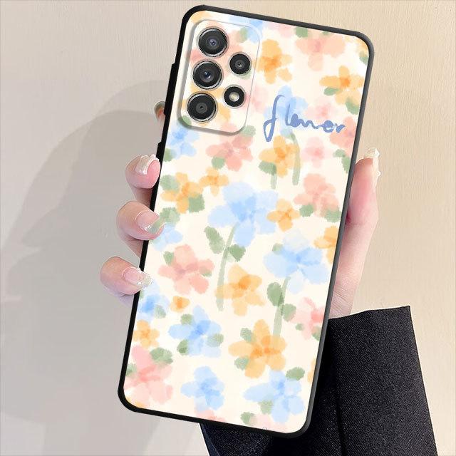 Чехол для телефона с цветком для Samsung Galaxy A33 A21s A52 A32 A23 A72 A22 A71 A31 A51 A53 A13 A91 A42 A52s A73 A11, силиконовый чехол на заднюю панель