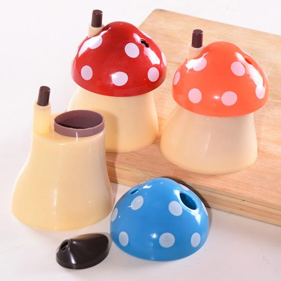 Press Design Automatic Toothpick Holder Dustproof Large Capacity Creative Mushroom Shaped Table Toothpick Storage Box for Home KTJ