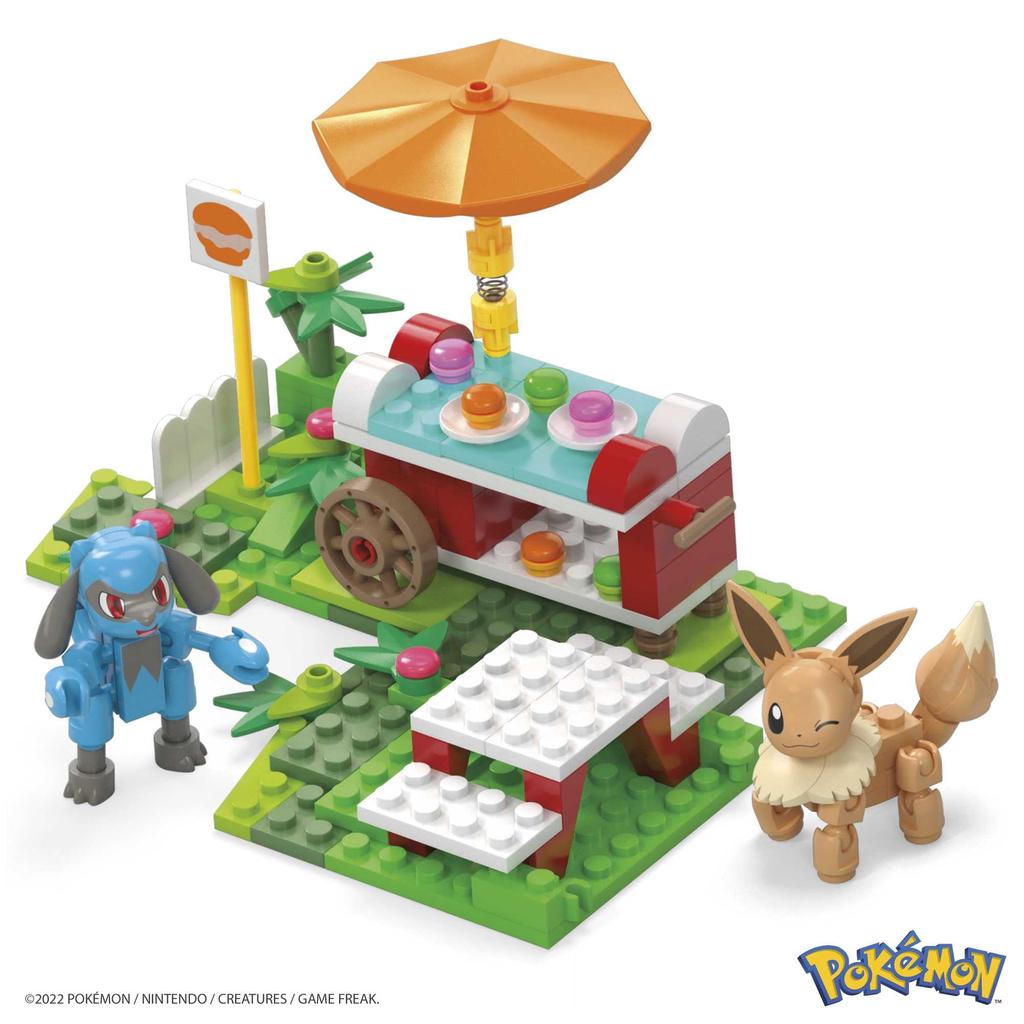 MEGA Pokemon Adventure World Picnic On the Hill with Eevee and Riolu and Table of Block 163 Years Old and HDL80 ~Parasol Set~ [Block Set] [Number