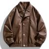 American PU Leather Jacket Men's Men's Jacket Spring and Autumn New Stand Collar Motorcycle Suit Versatile Jacket Men