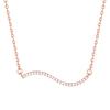 ANENJERY Wave Necklace for Women Glittering Pave CZ Clavicle Chain Necklace Jewelry S-N731