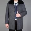Men Woolen Coat Autumn Wool Jacket Thick Winter Wool Blend Coat Mens Pea Coat Fur Liner Detachable Real Rabbit Fur