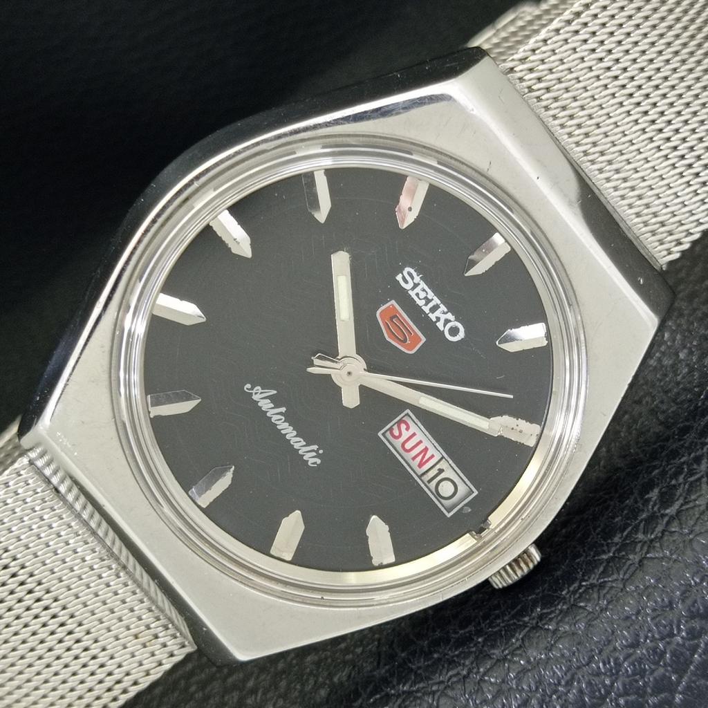 Seiko 5 АВТОМАТИЧЕСКИЕ 6309A ВИНТАЖНЫЕ ЯПОНСКИЕ МУЖСКИЕ ЧАСЫ С ЧЕРНЫМ ЦИФЕРБЛАТОМ a701566-5 R206b-a701566