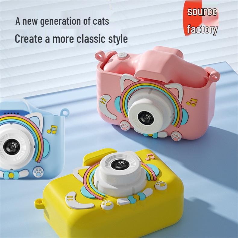 Children's Dual Lens Cartoon Digital Camera with Selfie, Video, Game, and Music Features