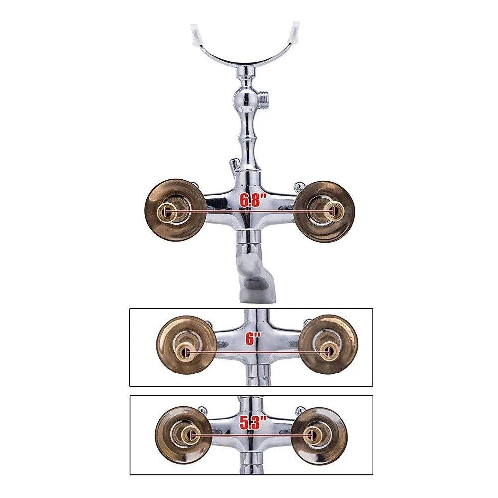 Латунный смеситель для душа в стиле ретро, ​​набор смесителей для душа с двумя ручками, настенный смеситель для ванны с ручным душем и поворотным изливом для ванны