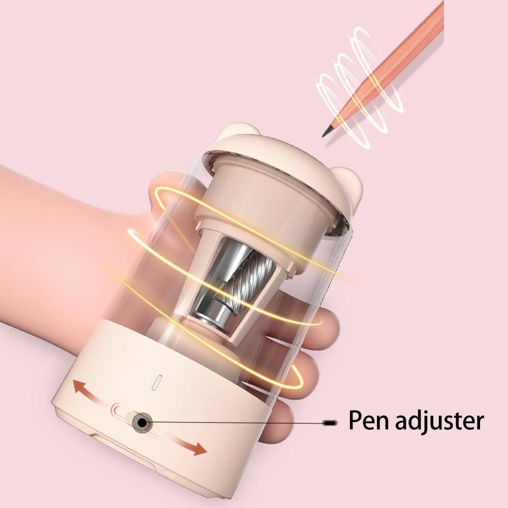 Автоматическая электрическая точилка для карандашей с 3-мя перьями, автоматической остановкой и быстрой регулировкой остроты