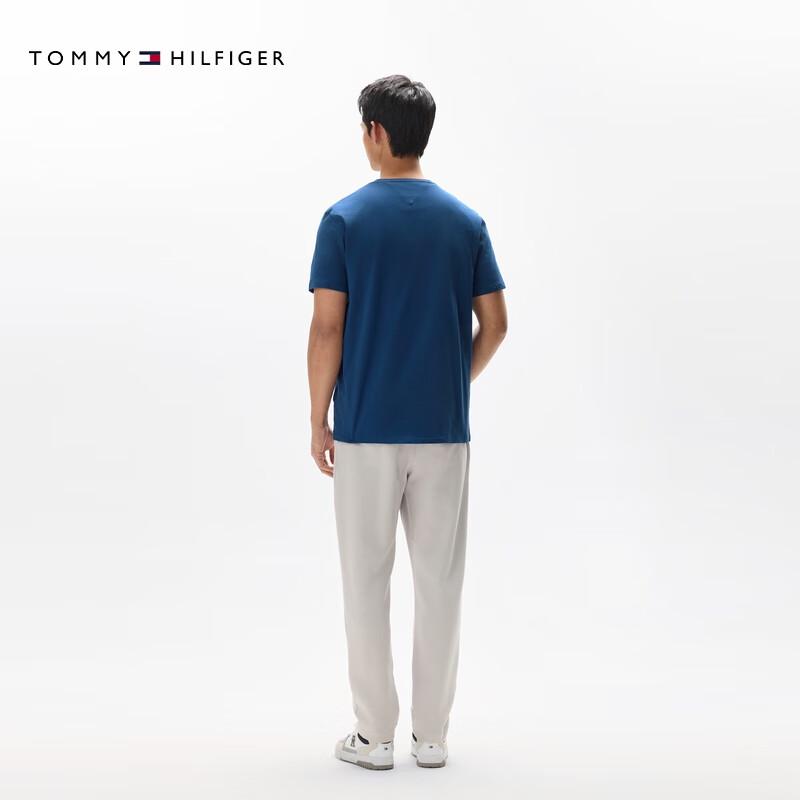 Tommy Hilfiger Мужская мягкая футболка с коротким рукавом из чистого хлопка