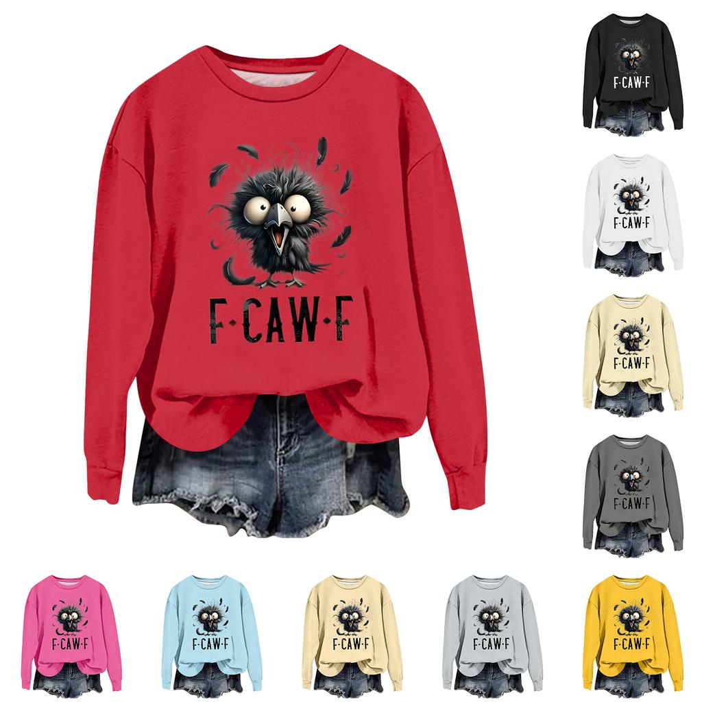Women's Fashion Casual Long Sleeve Loose Printed Sweatshirt