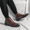 Модные, популярные мужские ботильоны в Европе и Америке, элегантные высокие туфли, платья с острым носком, короткие ботинки, мужские костюмные ботинки
