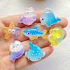 10Pcs Cute Resin Cartoon Shark, Whale, Sea Star Ocean Series Flat Back Cabochons Scrapbooking DIY Jewelry Craft Decoration