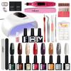 PHOENIXY, 8 шт., набор гелевых лаков для ногтей с лампой для сушки ногтей 72 Вт, 8 мл, УФ-гель для ногтей, дрель для ногтей, набор маникюрных инструментов
