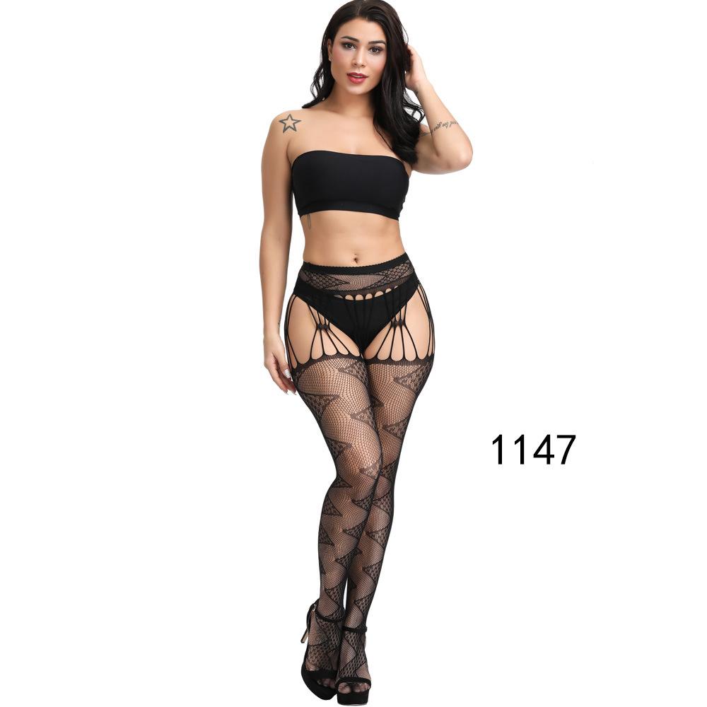 High-End Sexy Lingerie Fishnet Stockings with Non-Slip Garter, Nurse & Stewardess Style