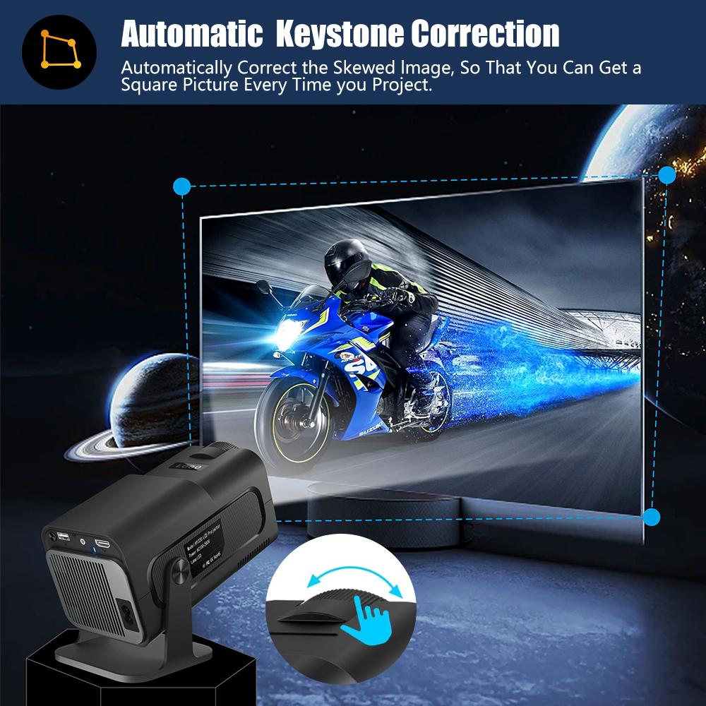 HY320 HD Мини-проектор Android 11 Двухдиапазонный WiFi6 BT5.0 300ANSI Родное 1920x1080p Погружающая домашняя уличная кинопроекция