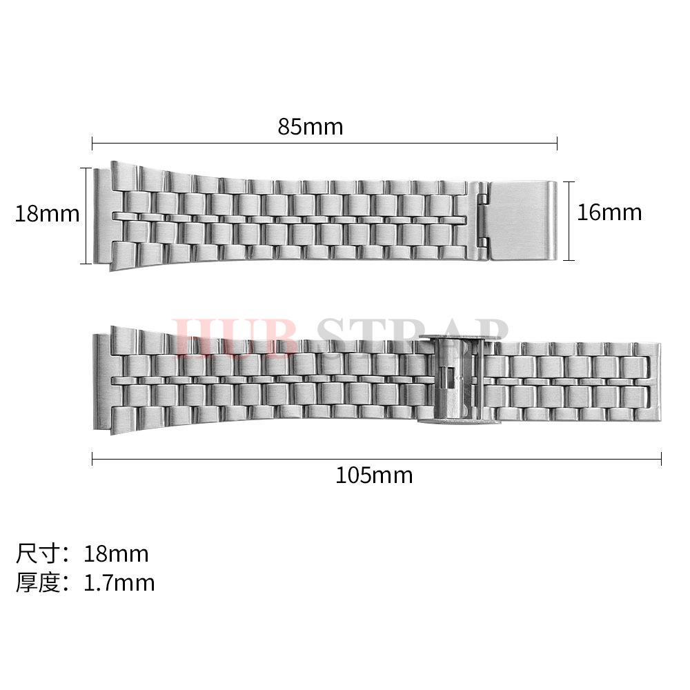 Ремешок из нержавеющей стали 18 мм для Casio для F91W F84/105/108 A158/168 AE1200/1300 B650 AQ230 Ремешок для часов Ультратонкие металлические браслеты